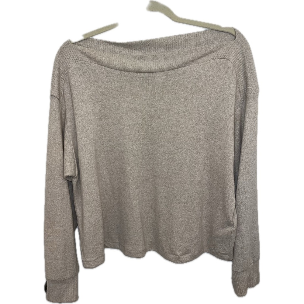 H&M Women's Taupe Lightweight Boatneck Sweater